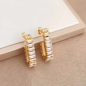 Women's earrings steel rings  gold