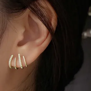 Γυναικείος Κρίκος με Λευκές Πέτρες ατσάλι 316 L χρυσό bode 02208G