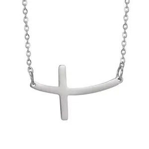 Women's Cross Necklace Stainless Steel Silver