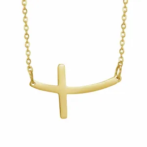 Women's Cross Necklace Stainless Steel Gold Plated