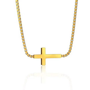 Women's Cross Necklace Stainless Steel Gold Plated
