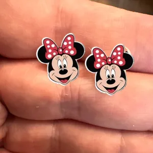 Παιδικά σκουλαρίκια υποαλλεργικά Mini mouse ατσάλι 316L ασημί bode 02362