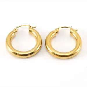 Women's earrings steel rings 2,3cm gold