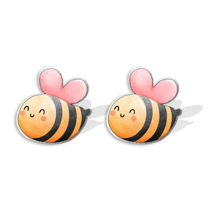Παιδικά σκουλαρίκια υποαλλεργικά Μέλισσα ατσάλι 316L ασημί bode 02378