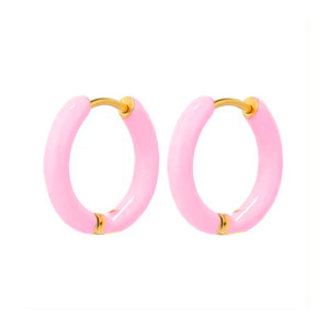 Children's earrings hypoallergenic rings steel 316L pink