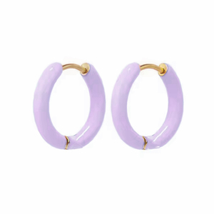 Children's earrings hypoallergenic rings steel 316L lila