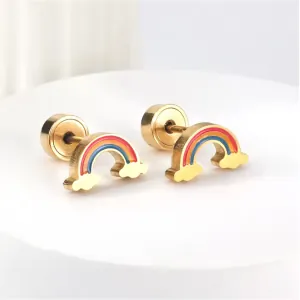 Children's earrings hypoallergenic steel 316L gold