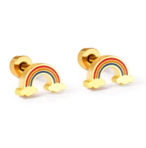 Children's earrings hypoallergenic steel 316L gold