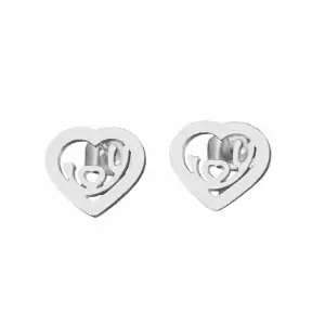 Children's earrings hypoallergenic steel 316L silver