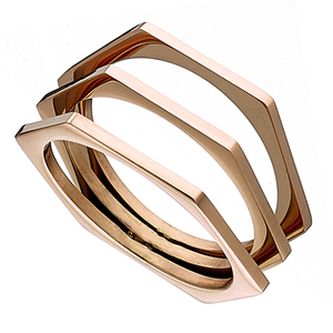 Γυναικείο δαχτυλίδι ατσάλι 316L ροζ-χρυσό Art 02428