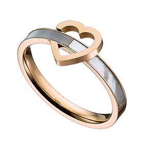 Women's ring 02442 steel 316L rose gold