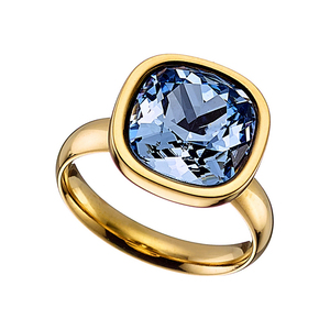 Γυναικείο δαχτυλίδι Μπλέ Πέτρα Ζιργκόν ατσάλι 316L χρυσό Art 02445
