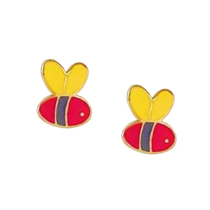 Children's earrings hypoallergenic bee steel 316L colourful 