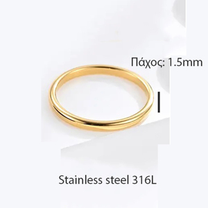 Unisex δαχτυλίδι Βέρα ατσάλι 316L χρυσό bode 02472