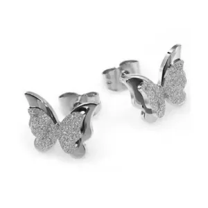 Children's earrings hypoallergenic Bird steel 316L silver