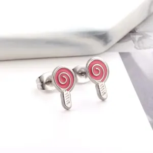 Children's earrings hypoallergenic steel 316L silver