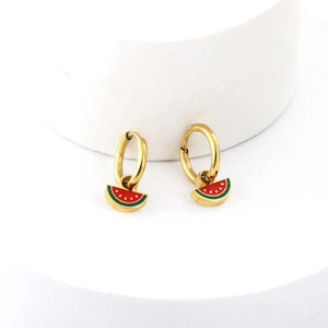 Children's earrings hypoallergenic rings fruit steel 316L gold 