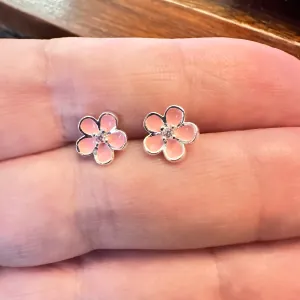 Children's earrings hypoallergenic silver 925 pink