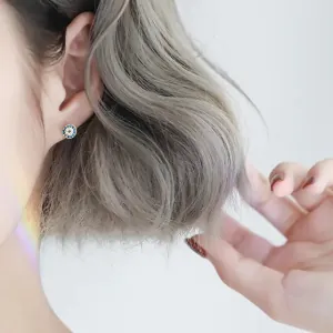 Γυναικεία σκουλαρίκια υποαλλεργικά ασήμι 925 Ματάκι με Πέτρες ασημί bode 02541