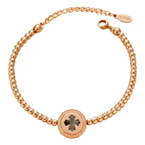 Γυναικείο Βραχιόλι Λευκές Πέτρες Zircon Ανοξείδωτο Ατσάλι ροζ-χρυσό bode 02550RG