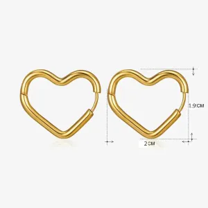 Γυναικείος Κρίκος Καρδιά Απλός Ανοξείδωτο Ατσάλι χρυσό bode 02650G