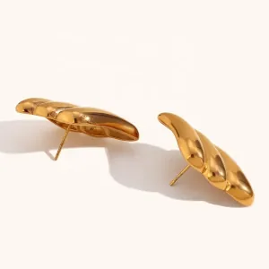 Women's earrings Wings  steel 316L gold bode 02671
