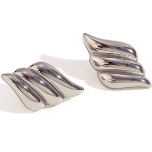Women's earrings Wings steel 316L silver bode 02671