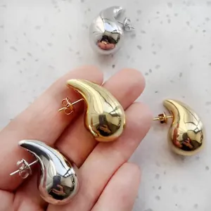 Women's earrings Chunky Drops steel 316L silver bode 02678