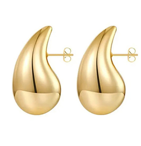 Γυναικεία σκουλαρίκια κρίκοι Chunky Drops 39mm ατσάλι 316L χρυσό bode 02679