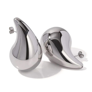 Women's earrings Chunky Drops steel 316L silver bode 02680