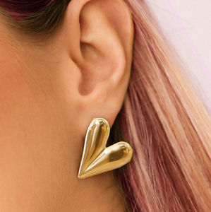 Women's earrings Hearth steel 316L gold bode 02693