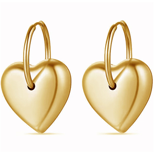 Women's earrings Hearth steel 316L gold bode 02695