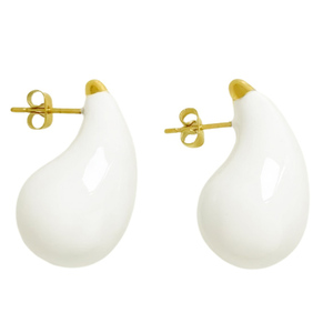 Women's earrings Chunky Drops steel 316L white bode 02711