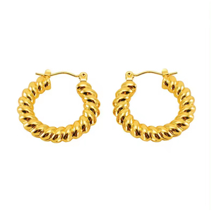 Earrings rings steel 316L gold