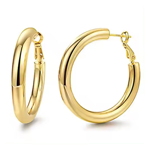 Women's earrings steel rings 4cm gold