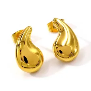 Women's earrings Chunky Drops steel 316L gold bode 02762