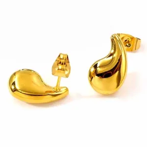 Women's earrings Chunky Drops steel 316L gold bode 02762