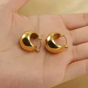 Earrings rings steel 316L gold