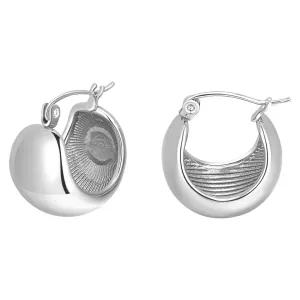 Earrings rings steel 316L silver