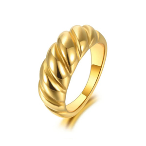 Women's ring Vintage 0,8 cm steel 316L gold-plated