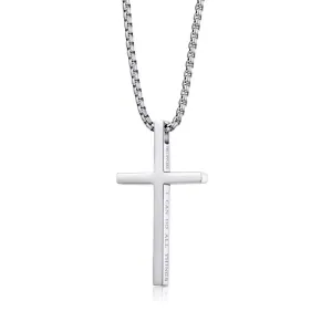 Μens necklace cross steel 316 L silver