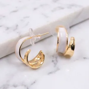 Fashion Gold Hoop Earrings with Enamel bode 03025G