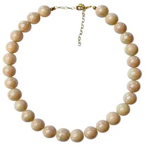 Women's Bohemian Style necklace handmade with beige ceramic beads