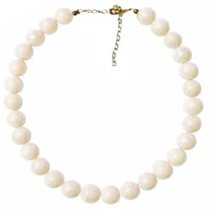 Women's Bohemian Style necklace handmade with white ceramic beads