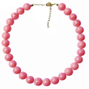 Women's Bohemian Style necklace handmade with pink ceramic beads
