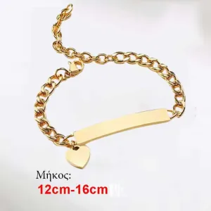 Children's bracelet hypoallergenic steel 316L gold 