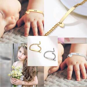 Children's bracelet hypoallergenic steel 316L gold 