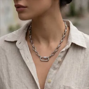 Womens necklace steel 316L silver