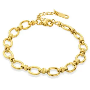 Γυναικείο βραχιόλι αλυσίδα 6mm ατσάλι 316L επίχρυσο bode 03213