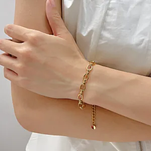 Γυναικείο βραχιόλι αλυσίδα 6mm ατσάλι 316L επίχρυσο bode 03213